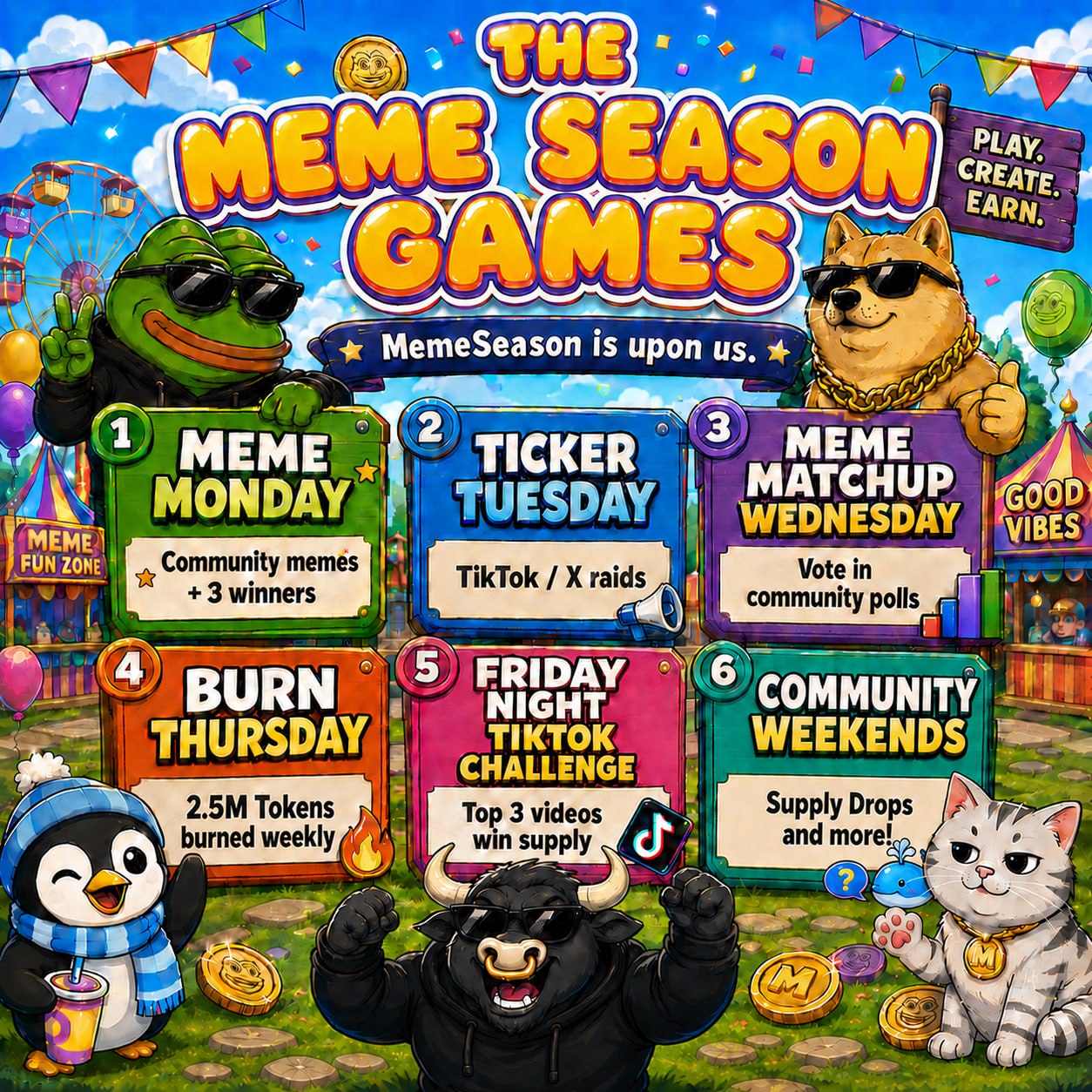 The Meme Season Games weekly schedule
